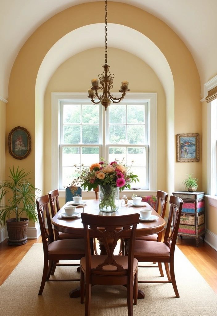 21 Elegant Paintable Wall Trim Ideas for Large Dining Rooms: Use Warm Beige and Cream! - 15. Playful Arched Trim