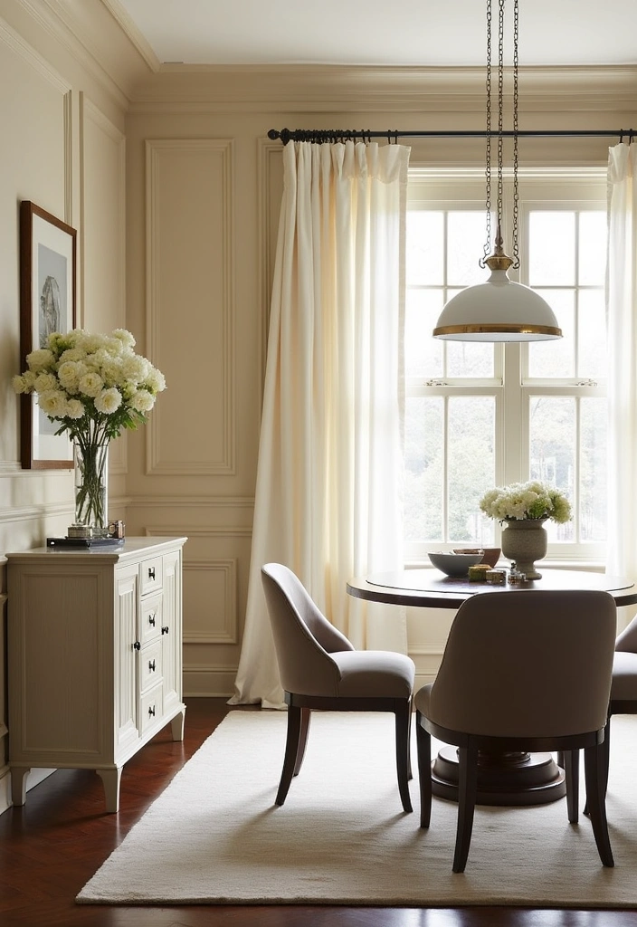 21 Elegant Paintable Wall Trim Ideas for Large Dining Rooms: Use Warm Beige and Cream! - 16. Chic Panel Molding