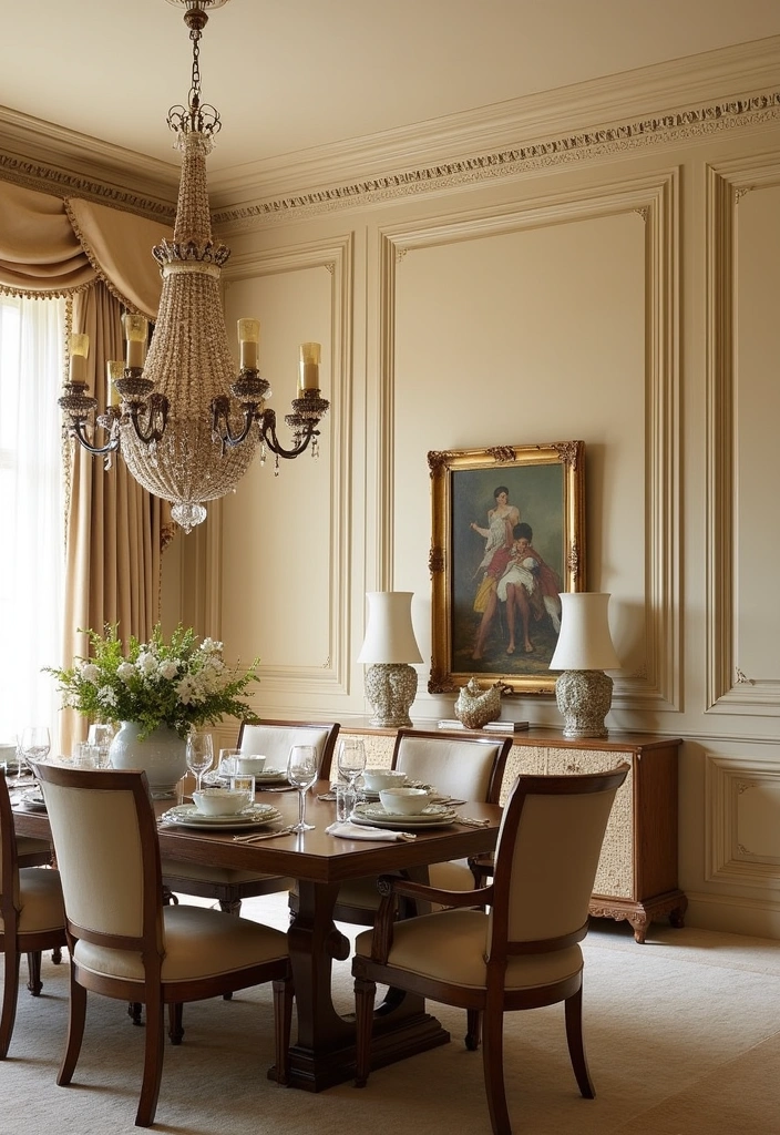 21 Elegant Paintable Wall Trim Ideas for Large Dining Rooms: Use Warm Beige and Cream! - 19. Elegant Venetian Plaster Trim