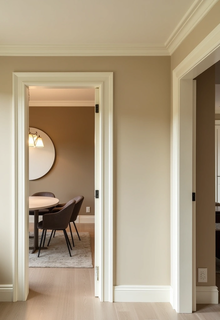 21 Elegant Paintable Wall Trim Ideas for Large Dining Rooms: Use Warm Beige and Cream! - 6. Modern Flat Panel Trim