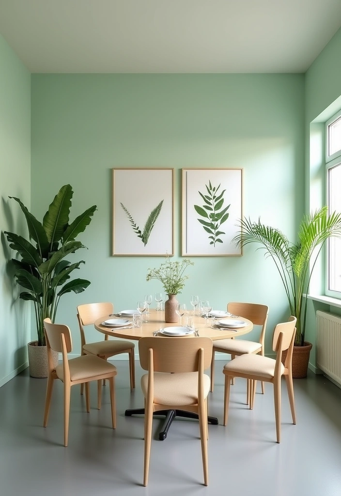 Transform Your Dining Room: 21 Gorgeous Wall Colors That Complement Gray Floors! - 1. Soft Mint Green: A Breath of Fresh Air