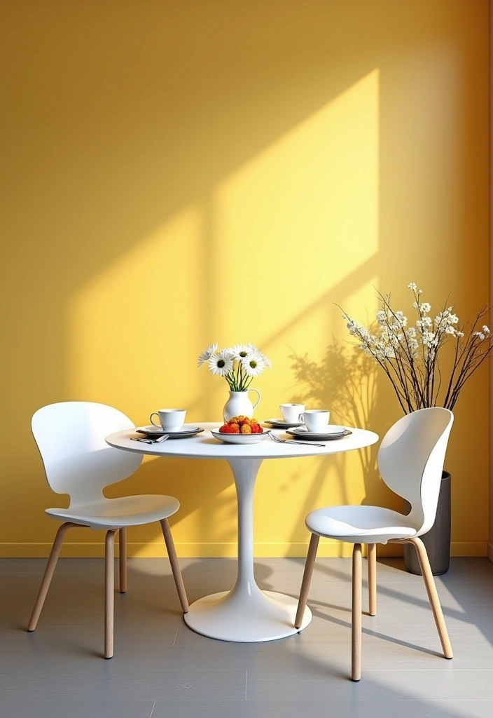 Transform Your Dining Room: 21 Gorgeous Wall Colors That Complement Gray Floors! - 12. Golden Yellow: Bright and Cheerful