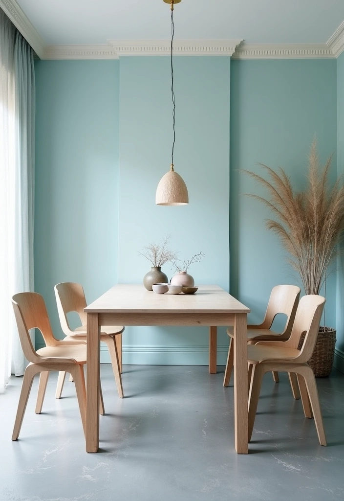 Transform Your Dining Room: 21 Gorgeous Wall Colors That Complement Gray Floors! - 21. Icy Blue: Cool and Calming
