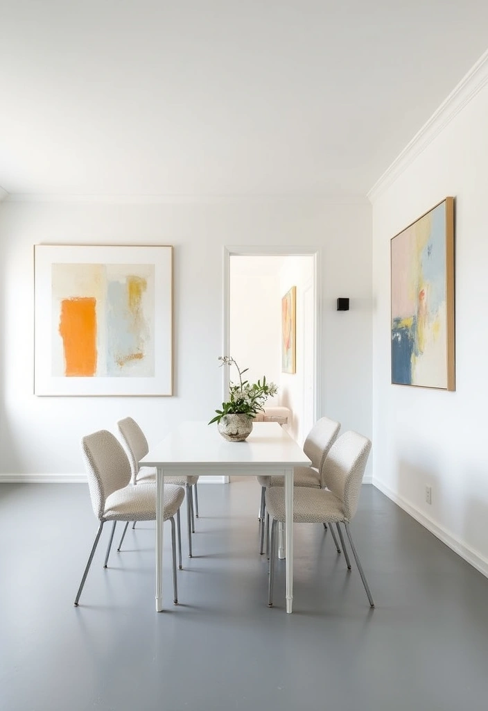 Transform Your Dining Room: 21 Gorgeous Wall Colors That Complement Gray Floors! - 5. Crisp White: Timeless and Clean