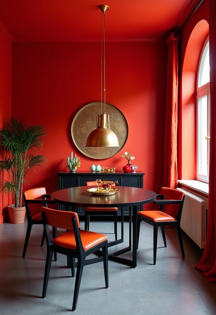 Transform Your Dining Room: 21 Gorgeous Wall Colors That Complement Gray Floors! - 9. Bold Red: Energizing and Invigorating