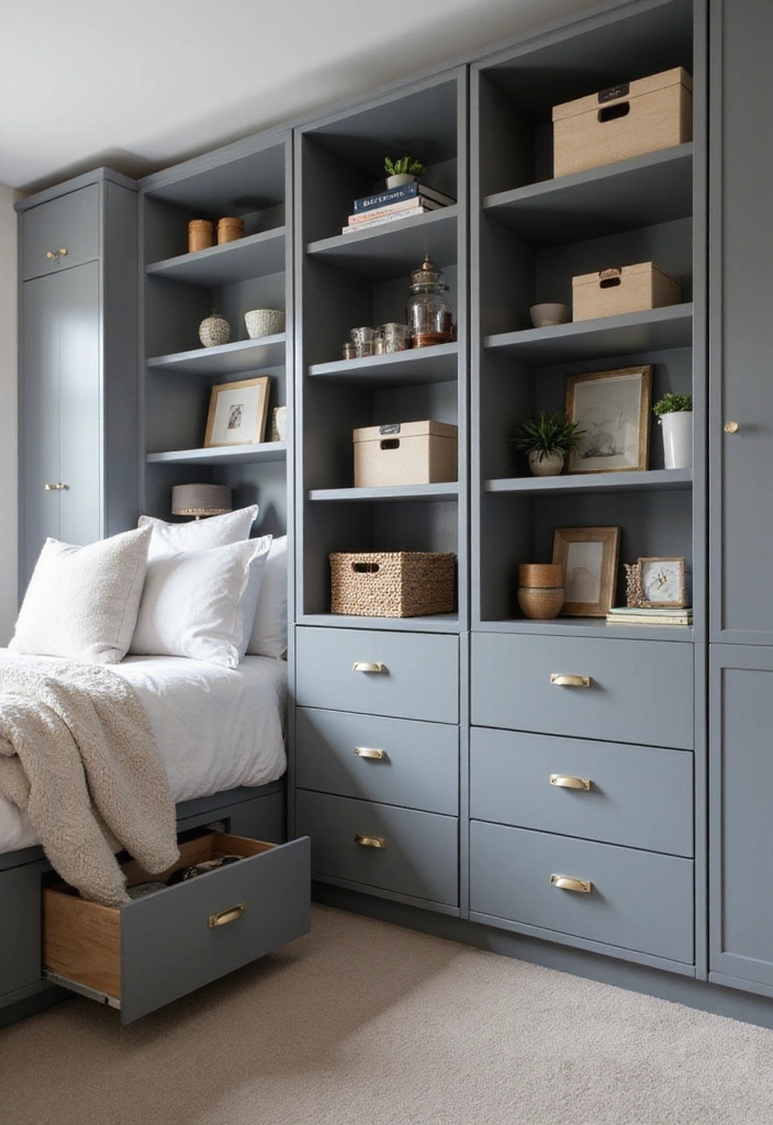 15 Sophisticated Grey Bedroom Ideas for Men: Stylish Solutions for Compact Spaces! - 12. Smart Storage Solutions