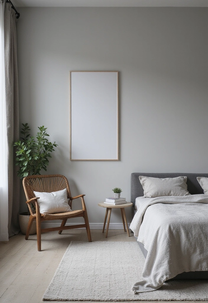 15 Sophisticated Grey Bedroom Ideas for Men: Stylish Solutions for Compact Spaces! - 4. Cozy Minimalism