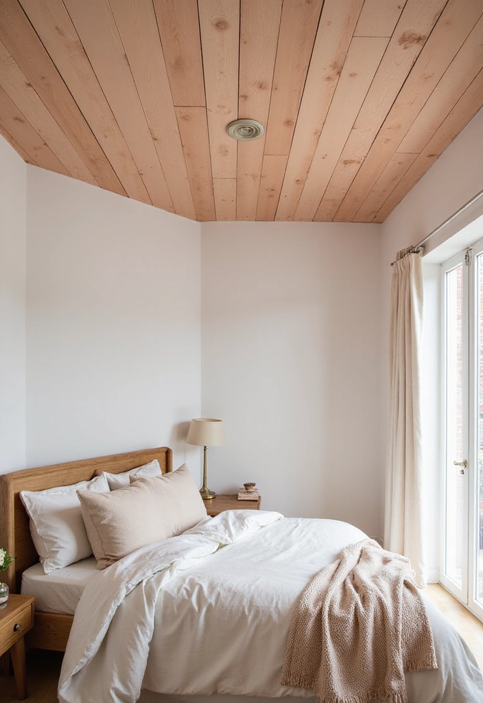 19 Coastal-Inspired Painted Wood Ceiling Ideas for a Relaxing Vibe! - 14. Soft Peachy Tones