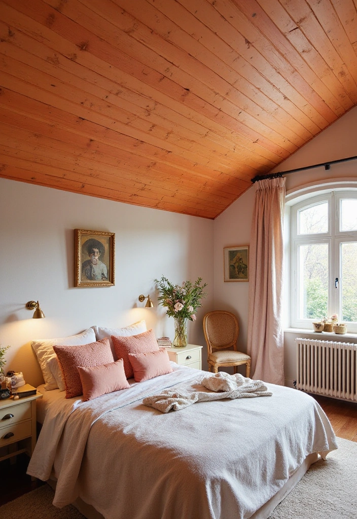 19 Coastal-Inspired Painted Wood Ceiling Ideas for a Relaxing Vibe! - 19. Sunset Hues