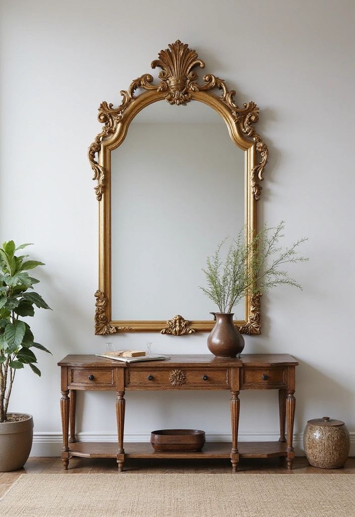 20 Creative Ways to Decorate Your Living Room with a Large Mirror for Maximum Impact! - 10. Utilize Mirror Frames as Art
