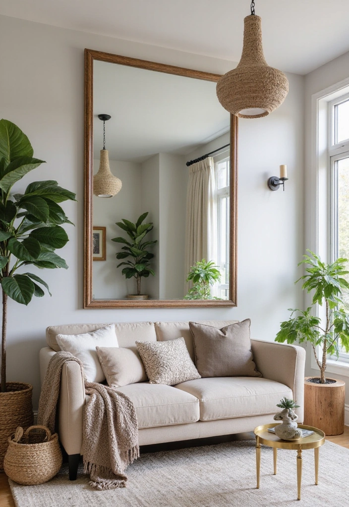20 Creative Ways to Decorate Your Living Room with a Large Mirror for Maximum Impact! - 14. Reflect Your Style