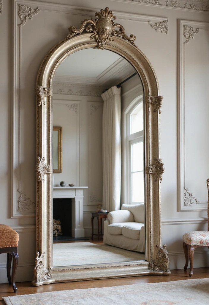 20 Creative Ways to Decorate Your Living Room with a Large Mirror for Maximum Impact! - 16. Utilize Mirrors to Enhance Architectural Features
