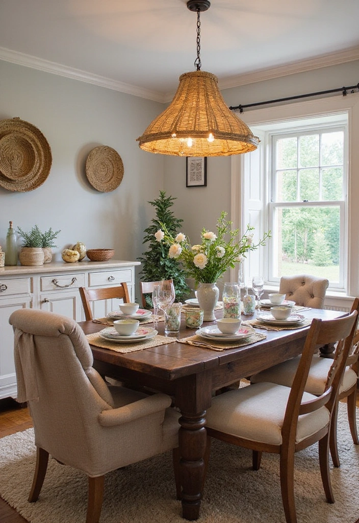20 Elegant Dark Brown Dining Room Inspirations Featuring Rustic Wooden Tables and Warm Lighting! - 6. Country Cottage Charm