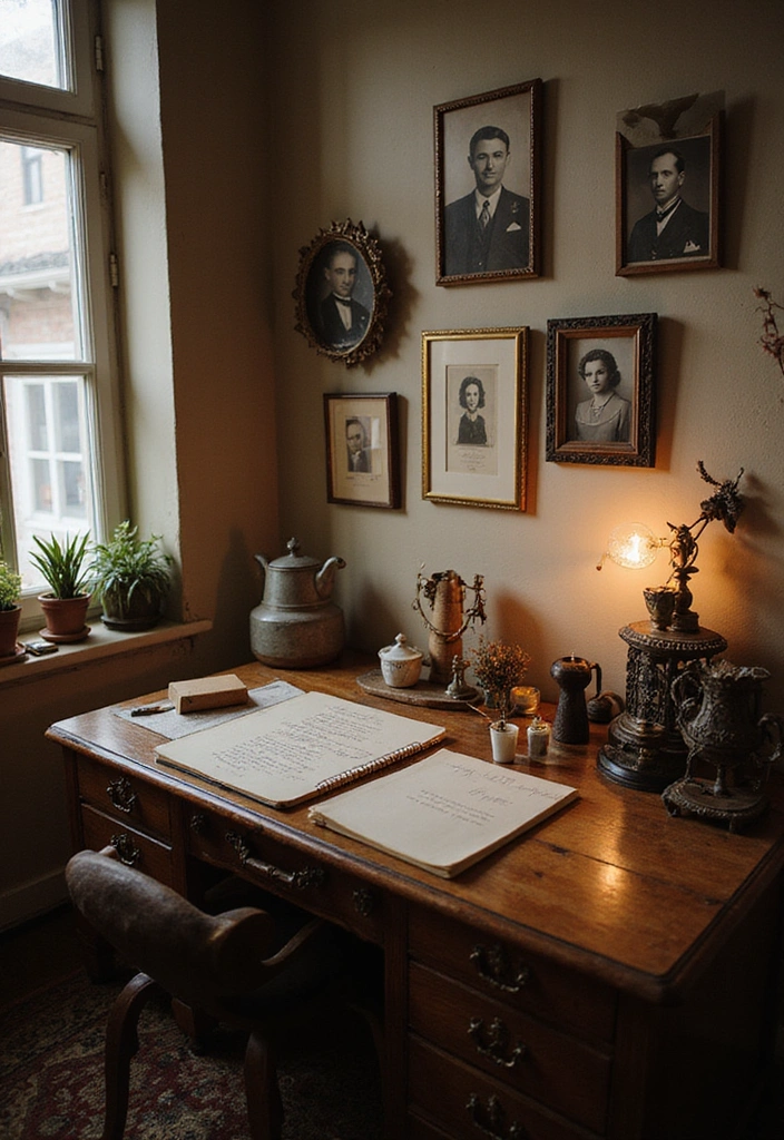 21 Functional and Cozy Bedroom Office Ideas for a Perfect Work-Life Balance! - 4. Vintage Charm with a Desk