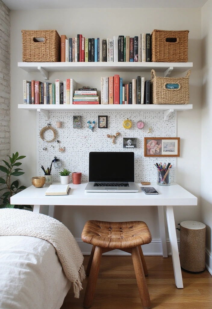 21 Functional and Cozy Bedroom Office Ideas for a Perfect Work-Life Balance! - 5. Functional Use of Vertical Space