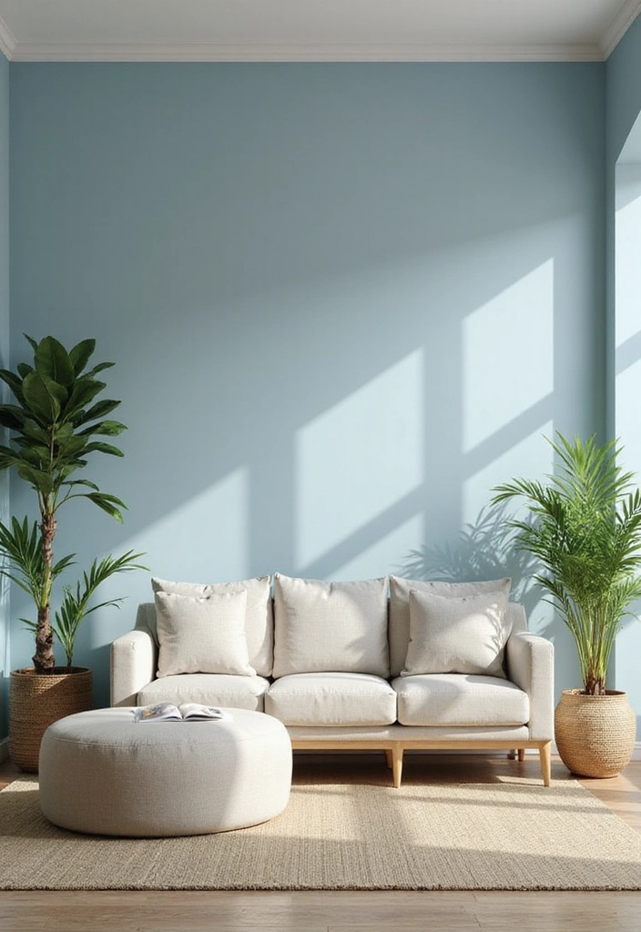 21 Inviting Living Room Ideas with Benjamin Moore Blue Paint Color and Cozy Sectional Sofas! - 12. Zen Retreat