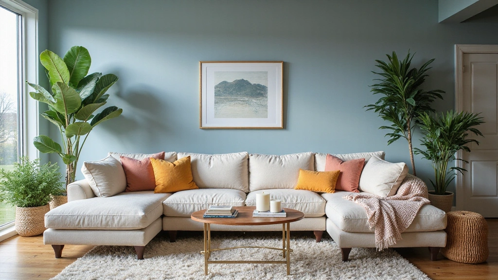 21 Inviting Living Room Ideas with Benjamin Moore Blue Paint Color and Cozy Sectional Sofas!