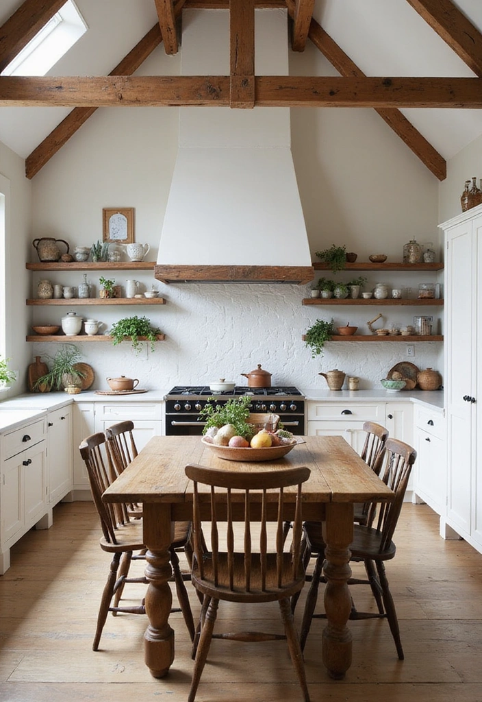 21 Küchen Ideen: Helle Einrichtung mit Weiß und hohen Decken für ein luftiges Ambiente! - 2. Landhausstil trifft Moderne