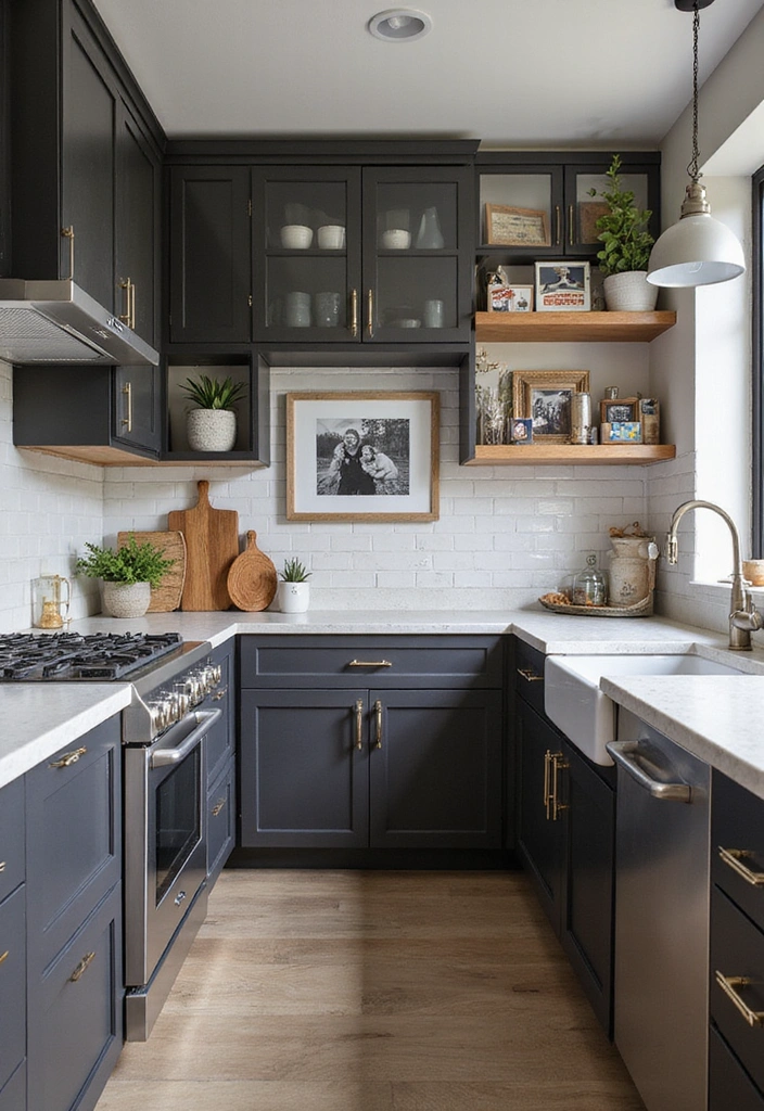 21 Luxe Industrial Kitchen: Dark Cabinetry Meets Modern Elegance with Stunning Lighting! - 15. Customization for Personal Style
