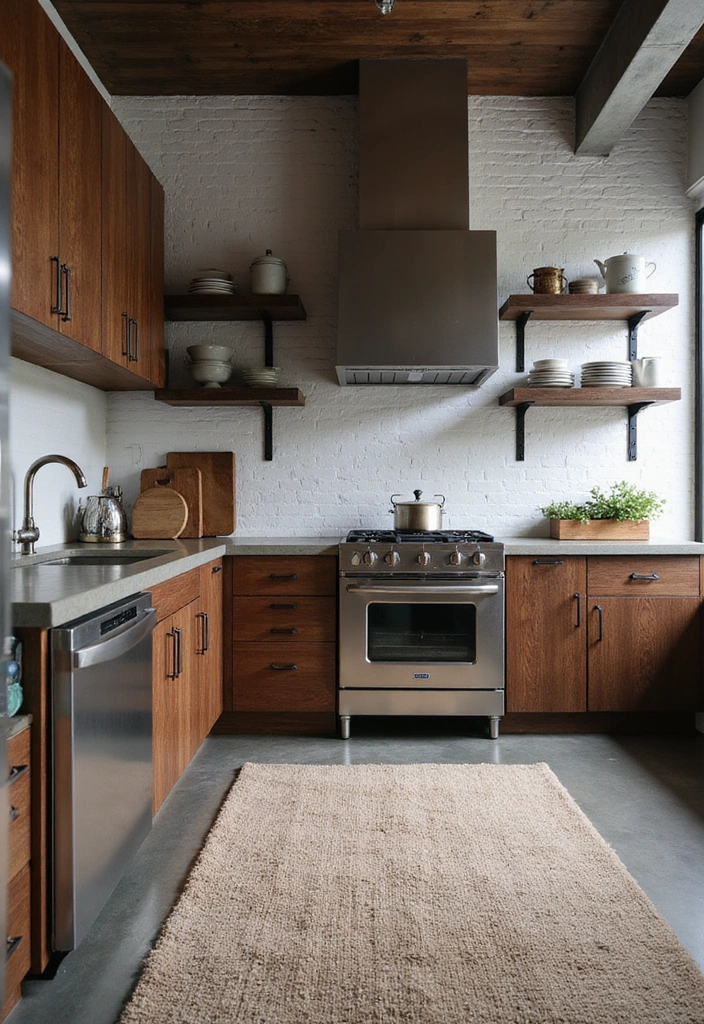 21 Luxe Industrial Kitchen: Dark Cabinetry Meets Modern Elegance with Stunning Lighting! - 7. Mixing Materials for Textural Contrast