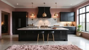 21 Sophisticated Blush and Black Kitchen Ideas with Elegant Rugs for a Luxe Feel!