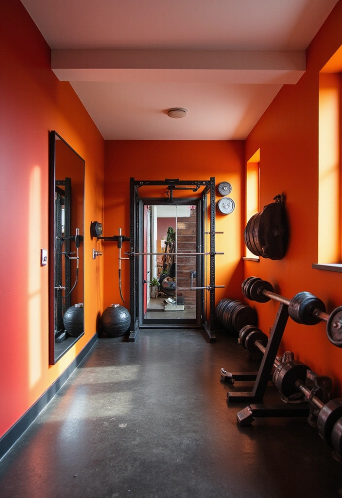 30 Kreative Ideen für Stauraum unter der Treppe in warmen Farben: Maximieren Sie Ihren Platz! - 6. Kleines Fitnessstudio