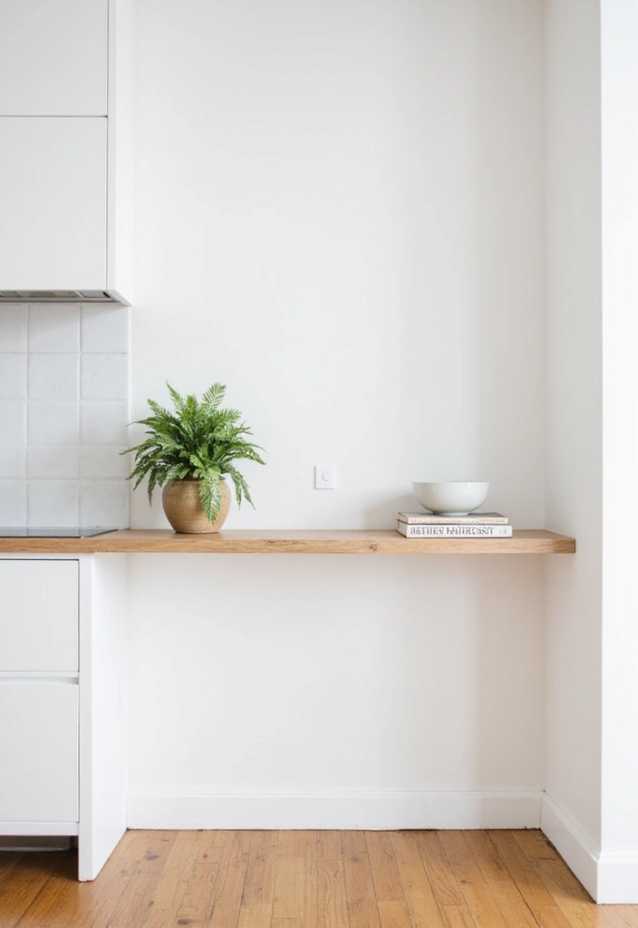 31 Stunning Floating Shelves Ideas for a Stylish White Kitchen with Elegant Flooring! - 1. Minimalist Magic