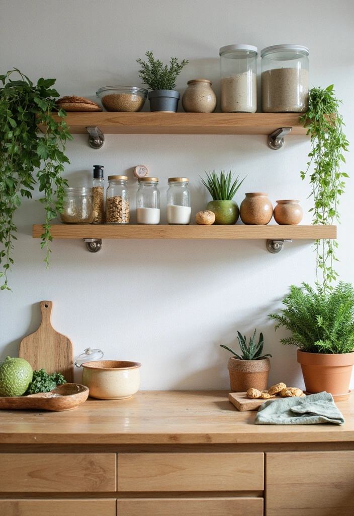 31 Stunning Floating Shelves Ideas for a Stylish White Kitchen with Elegant Flooring! - 31. Sustainable Living