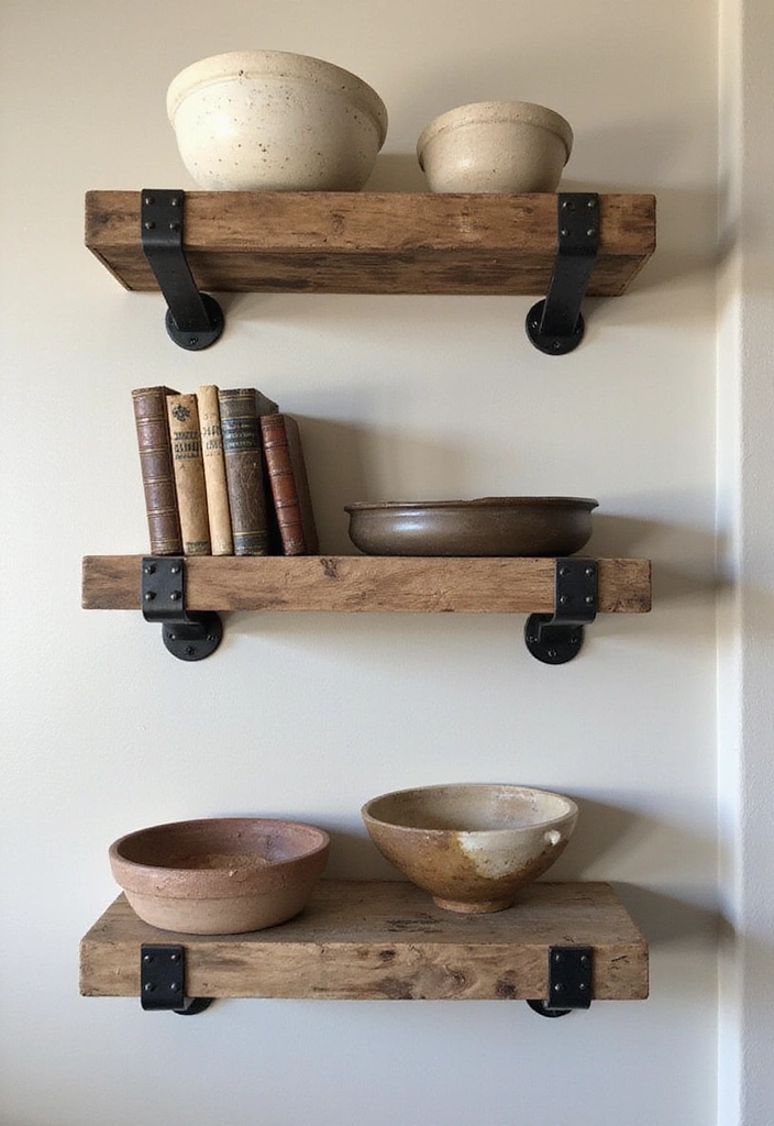 31 Stunning Floating Shelves Ideas for a Stylish White Kitchen with Elegant Flooring! - 6. Industrial Style