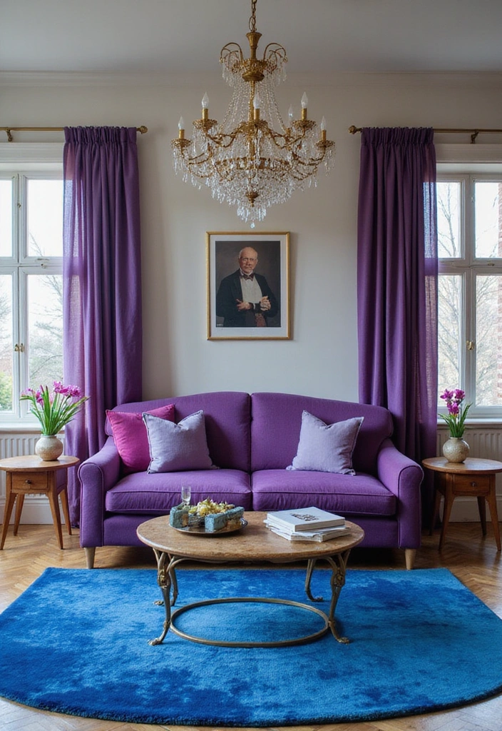 35 Vibrant Living Room Ideas: Style a Purple Couch with a Bold Blue Rug and Elegant Chandelier! - Conclusion