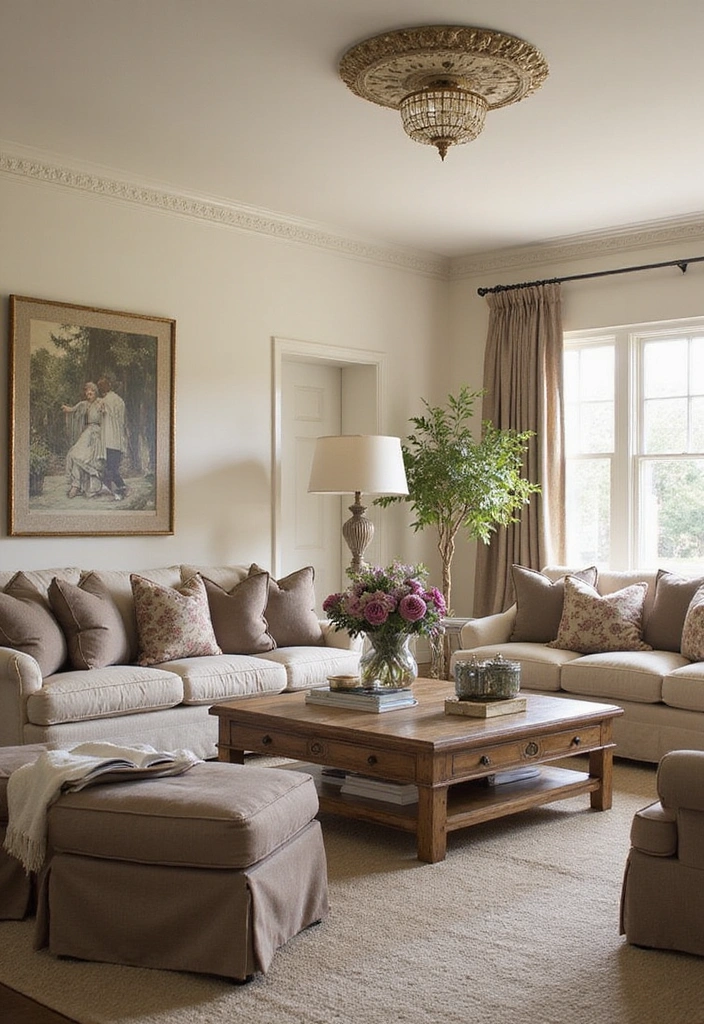 Be Inspired by These 31 Beautiful Behr Paint Combinations in Living Rooms, Bedrooms & Kitchens! - 15. Elegant Neutral: Cream and Taupe