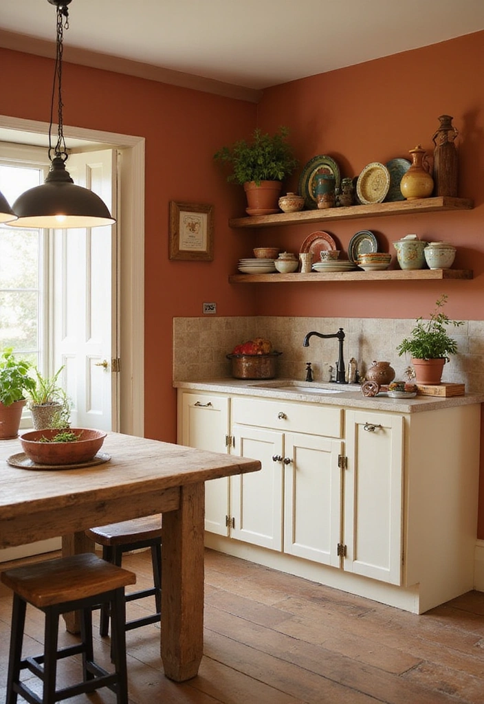 Be Inspired by These 31 Beautiful Behr Paint Combinations in Living Rooms, Bedrooms & Kitchens! - 3. Warm and Inviting: Terracotta and Cream