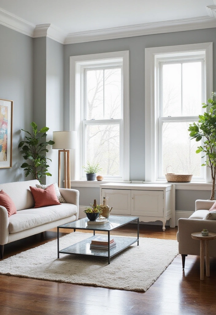 Be Inspired by These 31 Beautiful Behr Paint Combinations in Living Rooms, Bedrooms & Kitchens! - 4. Modern Minimalism: Soft Grays and Whites