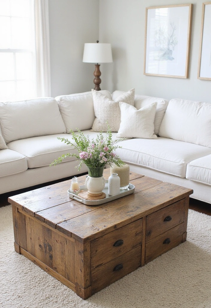 How to Achieve Comfort? Discover Simple DIY Furniture Ideas for a Modern Minimalist Look! - 2. Rustic Farmhouse Coffee Table