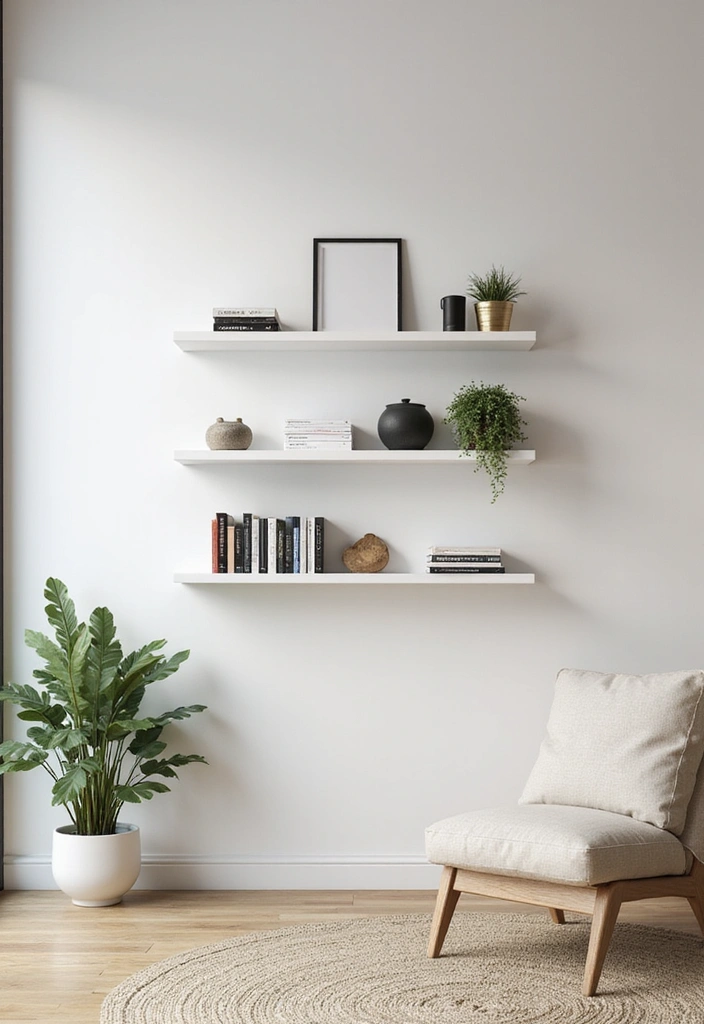 How to Achieve Comfort? Discover Simple DIY Furniture Ideas for a Modern Minimalist Look! - 3. Minimalist Floating Shelves