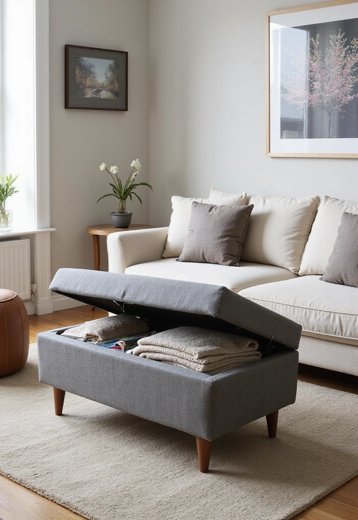 How to Achieve Comfort? Discover Simple DIY Furniture Ideas for a Modern Minimalist Look! - 5. Multi-Functional Ottoman