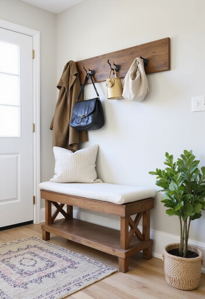How to Achieve Comfort? Discover Simple DIY Furniture Ideas for a Modern Minimalist Look! - 9. Simple Entryway Bench
