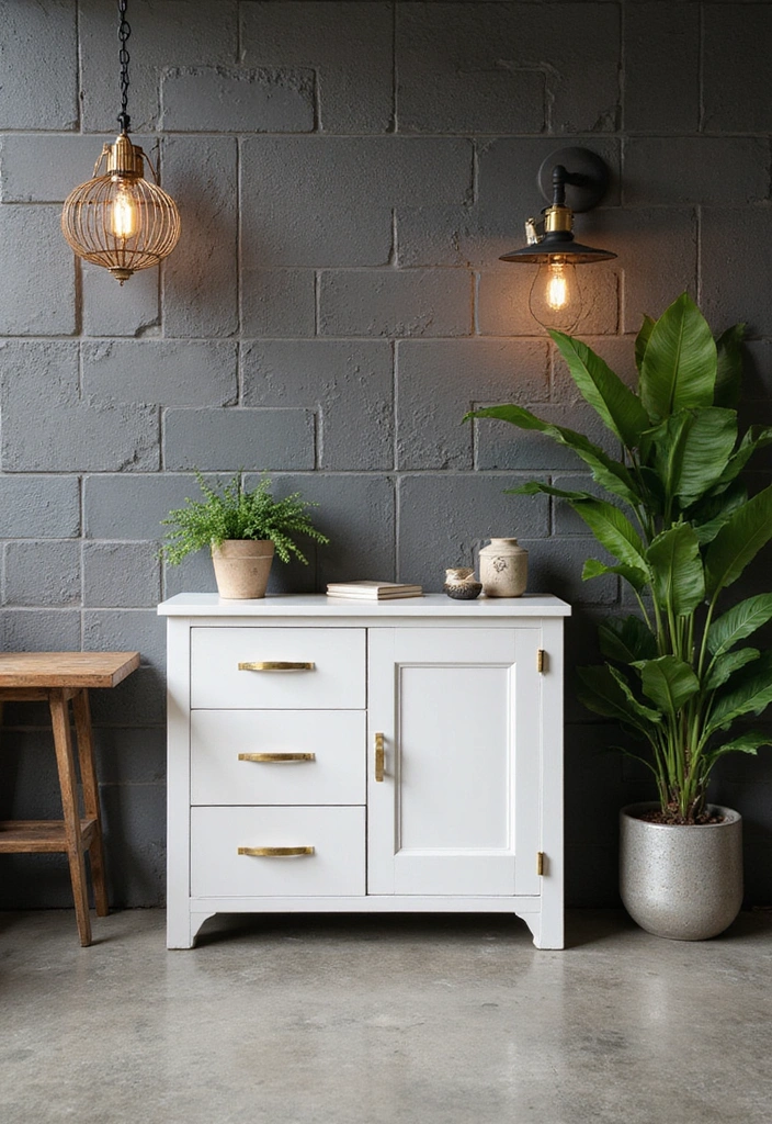 Klassische Eleganz: 21 Ideen für weiße Schränke mit goldenen Griffen und Metrofliesen! - 17. Urbaner Loft-Stil