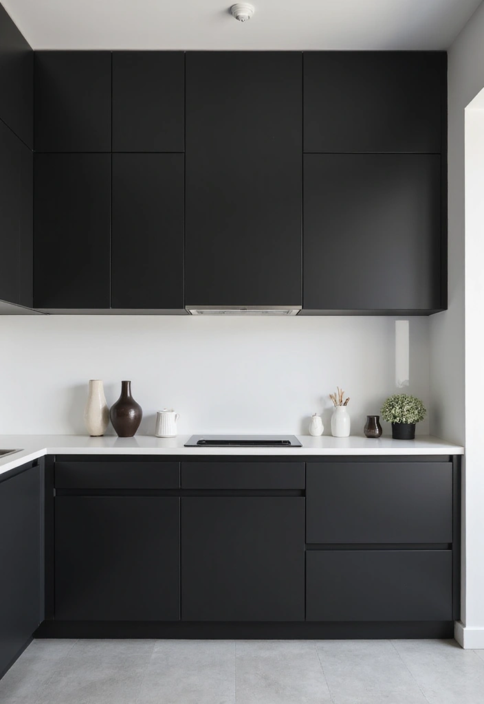 Klassische Eleganz: 31 Zweizeilige Wohnküche mit schwarzen Schränken und weißer Rückwand! - 1. Minimalistische Eleganz