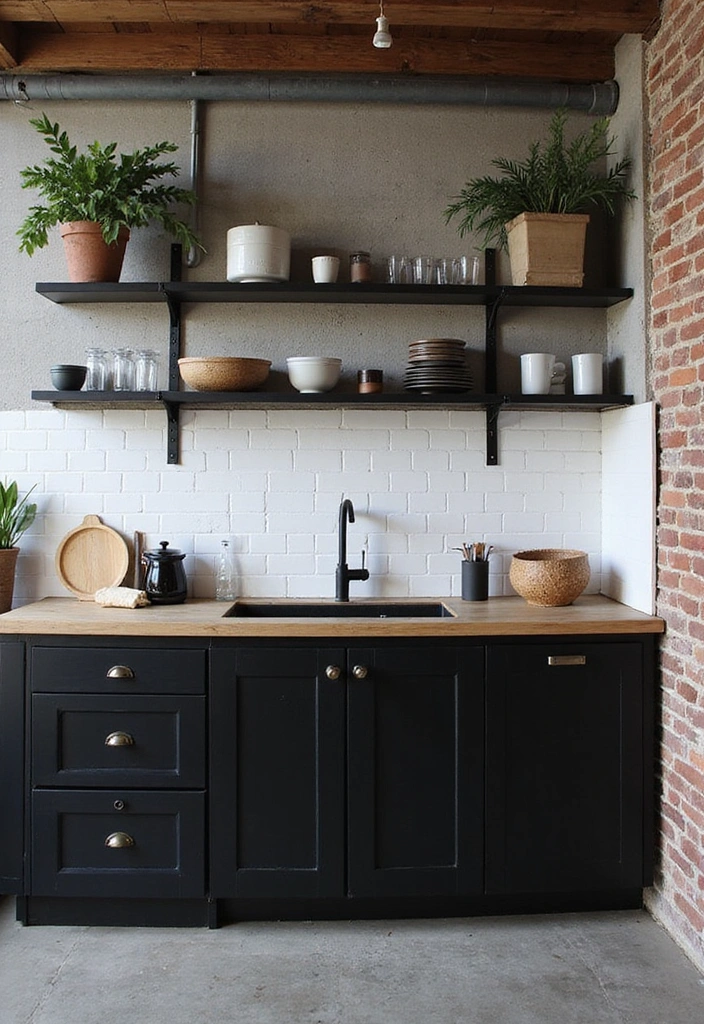 Klassische Eleganz: 31 Zweizeilige Wohnküche mit schwarzen Schränken und weißer Rückwand! - 6. Küchenelemente im Industriedesign