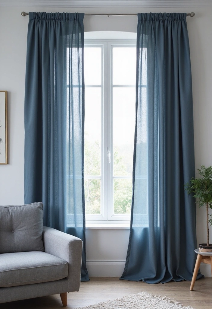 Transform Your Space: 31 Stylish Scandinavian Decor Ideas Featuring a Gray Couch and Navy Accents! - 11. Scandinavian Style Drape