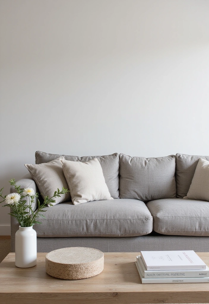 Transform Your Space: 31 Stylish Scandinavian Decor Ideas Featuring a Gray Couch and Navy Accents! - 9. Minimalist Accessories