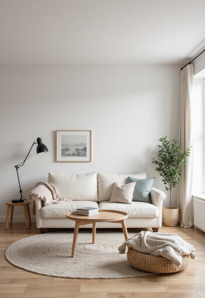 Wohnzimmer-Traum: 25 Ideen mit eleganten Eichenholzdielen und modernen Designerleuchten! - 1. Skandinavischer Minimalismus