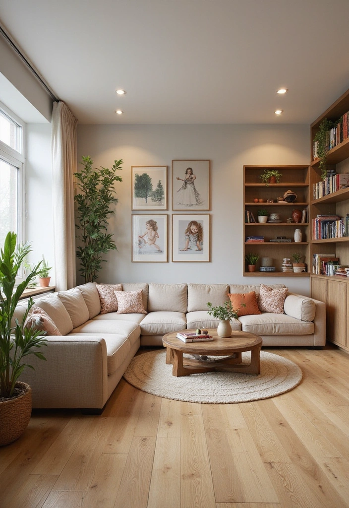 Wohnzimmer-Traum: 25 Ideen mit eleganten Eichenholzdielen und modernen Designerleuchten! - 12. Familienfreundliches Design