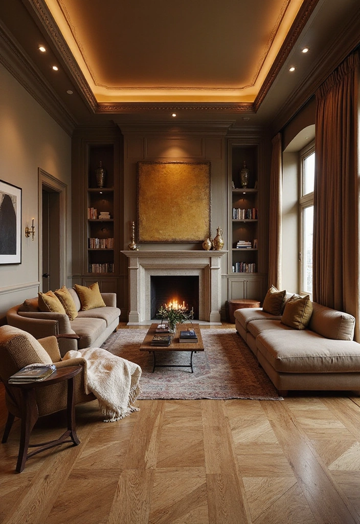 Wohnzimmer-Traum: 25 Ideen mit eleganten Eichenholzdielen und modernen Designerleuchten! - 13. Luxuriöse Details