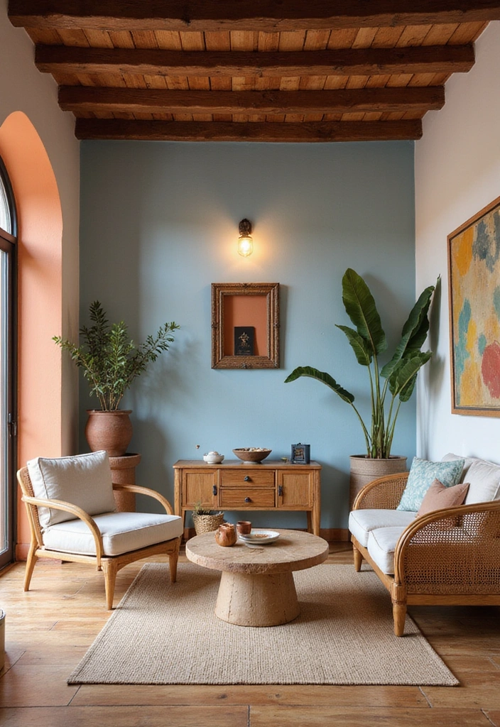 Wohnzimmer-Traum: 25 Ideen mit eleganten Eichenholzdielen und modernen Designerleuchten! - 24. Mediterranes Flair