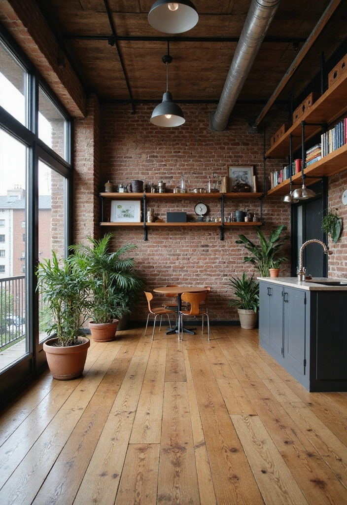 Wohnzimmer-Traum: 25 Ideen mit eleganten Eichenholzdielen und modernen Designerleuchten! - 3. Industrieller Chic
