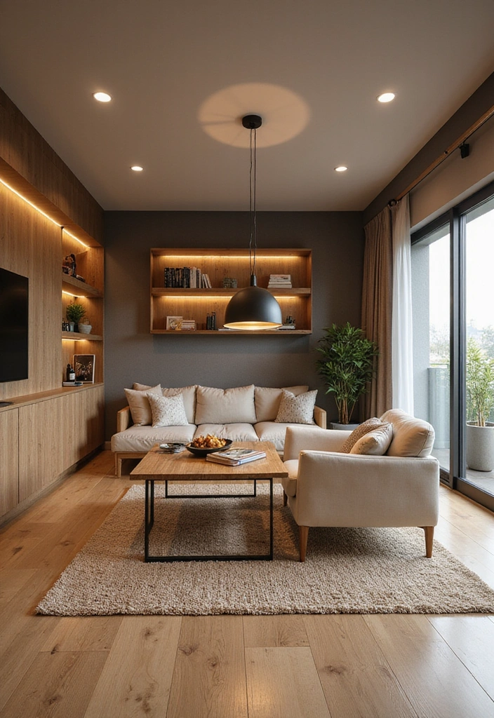 Wohnzimmer-Traum: 25 Ideen mit eleganten Eichenholzdielen und modernen Designerleuchten! - 7. Multifunktionale Räume