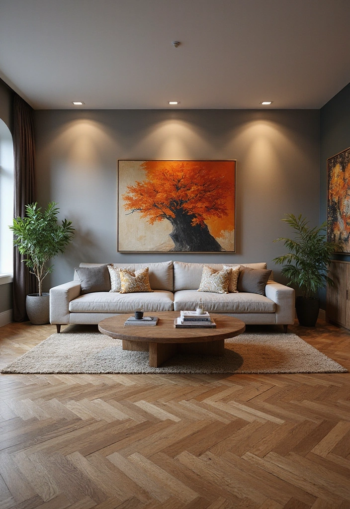 Wohnzimmer-Traum: 25 Ideen mit eleganten Eichenholzdielen und modernen Designerleuchten! - 8. Kunstvolle Akzente