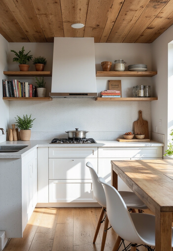 Zeitlose Eleganz: 21 Moderne Küche mit strahlend weißen Quarz-Arbeitsplatten! - 2. Küchen mit Holzakzenten: Ein warmer Kontrast